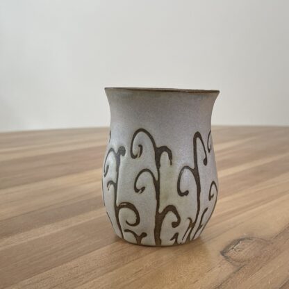 Small grey-pink vase, masked pattern