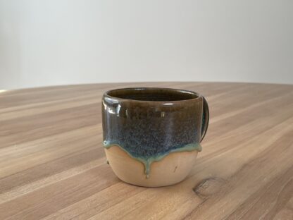 Brownish-green drippy mug - Image 3