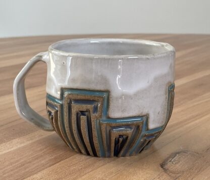 Geometrically carved mug - ice