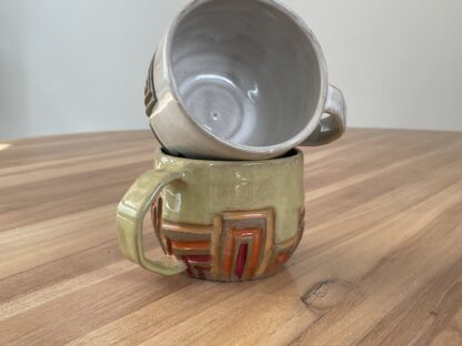 Geometrically carved mug - fire - Image 6