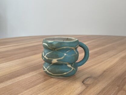 Jeans-blue wavy mug, masked swiggly pattern - Image 2