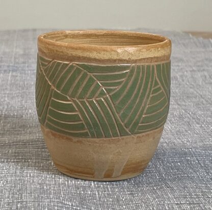 Geometric striped tumbler - bamboo