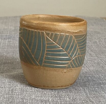 Geometric striped tumbler - ocean