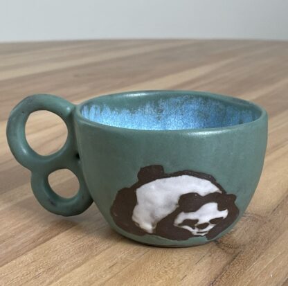 Bored panda mug, green