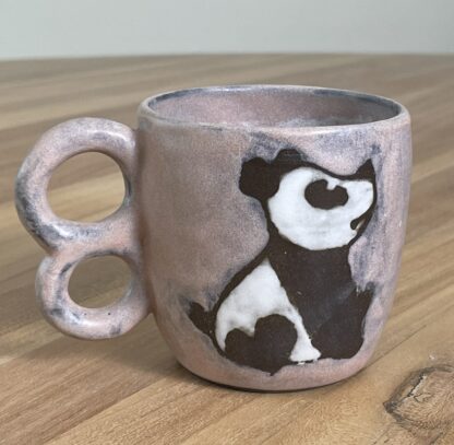 Curious panda mug, pink