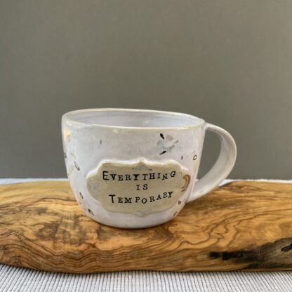 Light blue sparkly unicorn mug "Everything is temporary" - Image 2