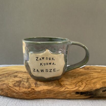 Greenish-pink sparkly unicorn mug "Zawsze, kurwa, zawsze" - Image 2