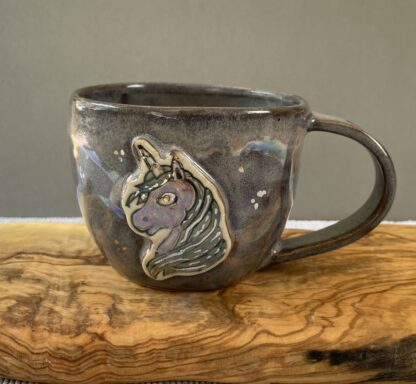 Purple sparkly unicorn mug "No, I can not. ..."