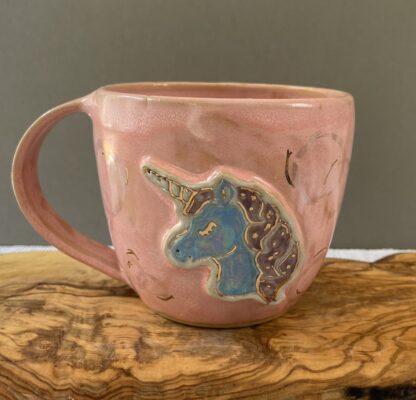 Pink sparkly unicorn mug "Be prepared to get lucky"