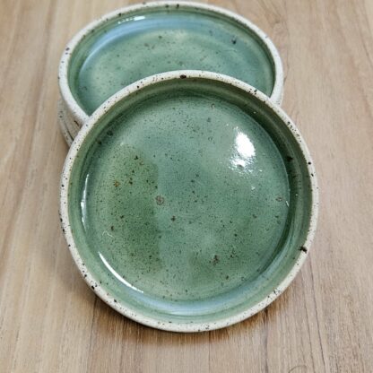 Spotted saucer/plate with green