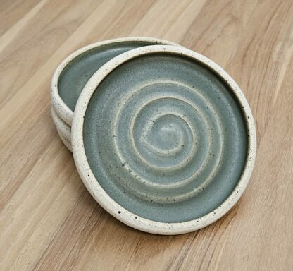 Soap dish with spiral - green