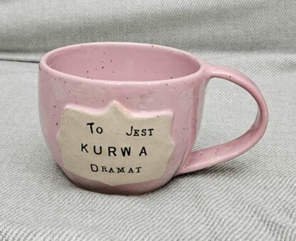 Pink sparkly unicorn mug "To jest, kurwa, dramat" - Image 2