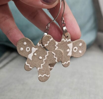 Gingerbread man earrings