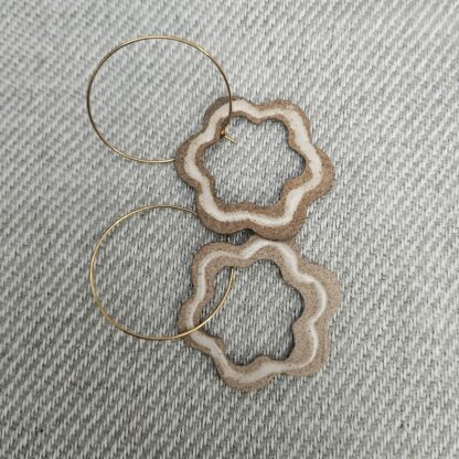 Gingerbread openwork flower earrings