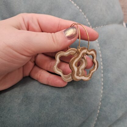 Gingerbread openwork flower earrings - Image 2