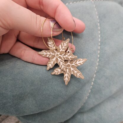 Gingerbread snowflake earrings - Image 2