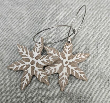 Gingerbread snowflake earrings