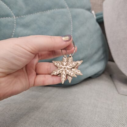 Gingerbread snowflake earrings - Image 2