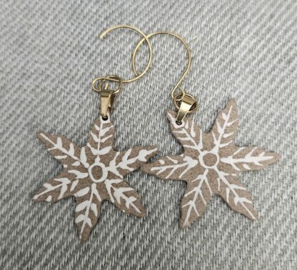 Gingerbread snowflake earrings