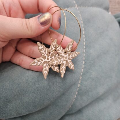 Gingerbread snowflake earrings - Image 2