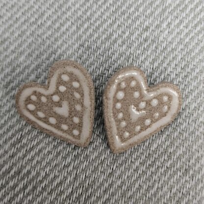 Gingerbread heart stick earrings