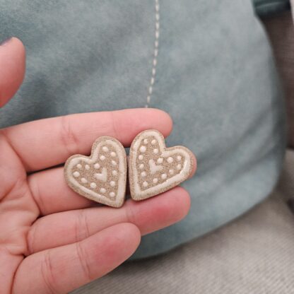 Gingerbread heart stick earrings - Image 2