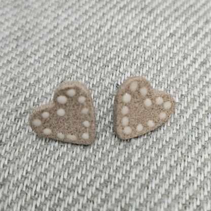 Gingerbread heart stick earrings