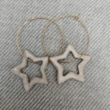 Gingerbread openwork star earrings