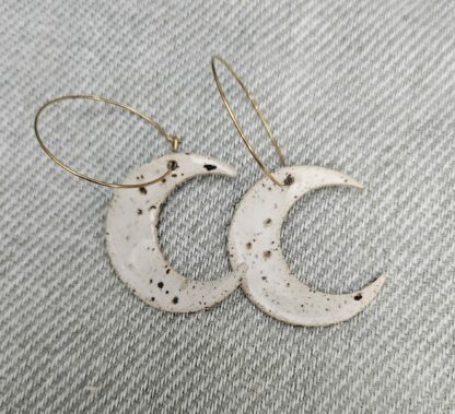 Spotted moon earrings