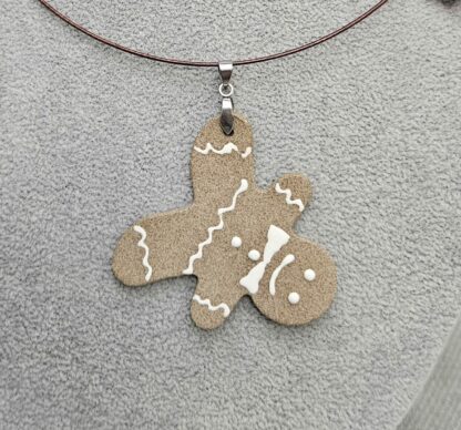 Gingerbread man necklace