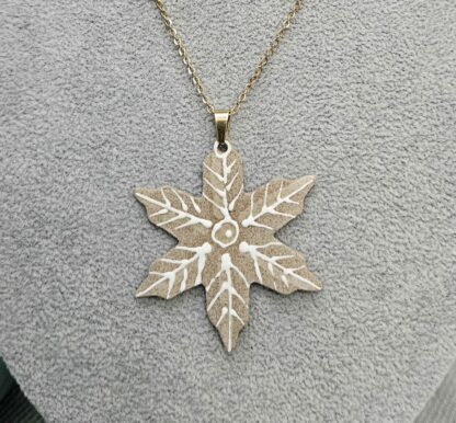 Gingerbread snowflake necklace