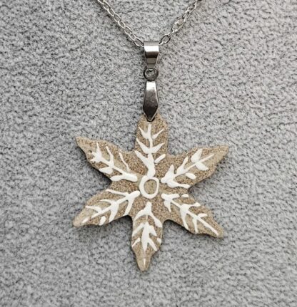 Gingerbread snowflake necklace