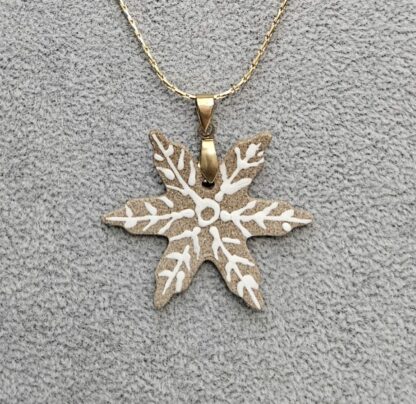 Gingerbread snowflake necklace