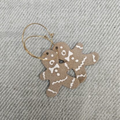 Gingerbread man earrings