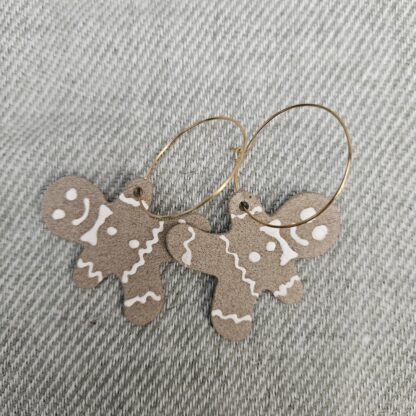 Gingerbread man earrings