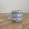 Wavy pastel blue mug, masked pattern - Image 2