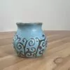 Small turquoise vase, masked pattern - Image 2
