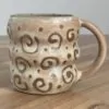 Beige wavy mug,   masked swiggly pattern