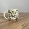 Light yellow wavy mug,   masked swiggly pattern - Image 2