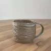 Mug with minty-green glaze and organic carvings (1) - Image 3