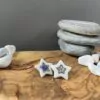 Star-shaped sticks with gold and cobalt blue