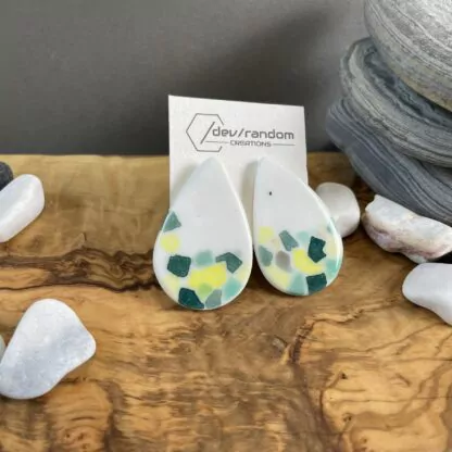 Drop-shaped confetti sticks earrings - obrazek 2