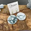 Green round napkin earrings
