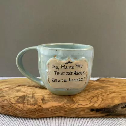 Blue&sparkly unicorn mug "Have you thought about death lately?" - Image 2