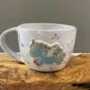 Light blue sparkly unicorn mug "Everything is temporary"