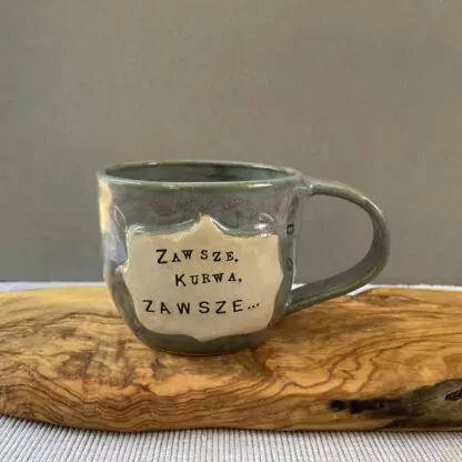 Greenish-pink sparkly unicorn mug "Zawsze, kurwa, zawsze" - obrazek 2