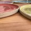 Yellow dinner plate with white spiral - Image 4
