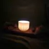 Porcelain luminary with carvings - Image 6