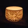 Porcelain luminary with carvings - Image 3