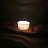 Porcelain luminary with carvings - Image 7